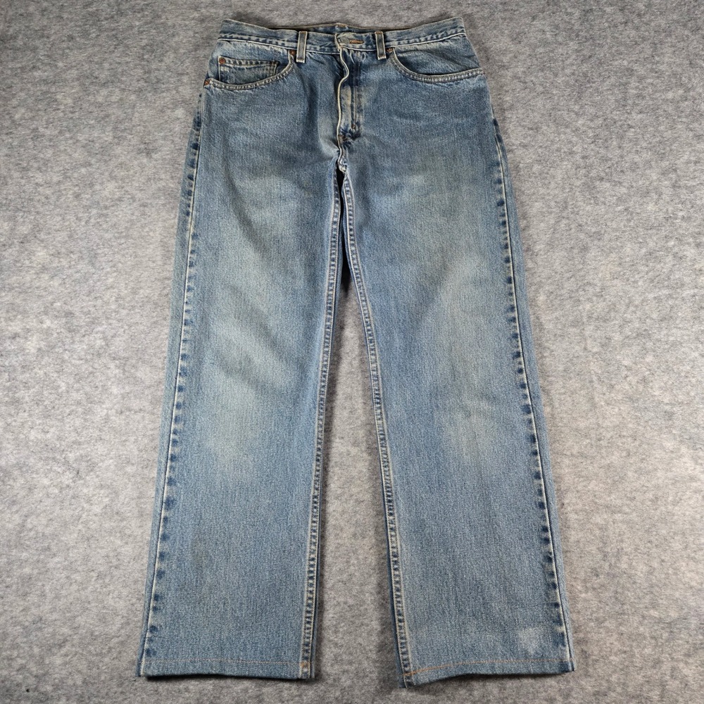 Levi's Mens Blue‎ 505 Regular Fit Straight Leg Jeans 33x34